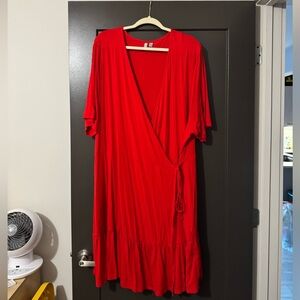 ASOS Vibrant Red Plus Size Midi Dress